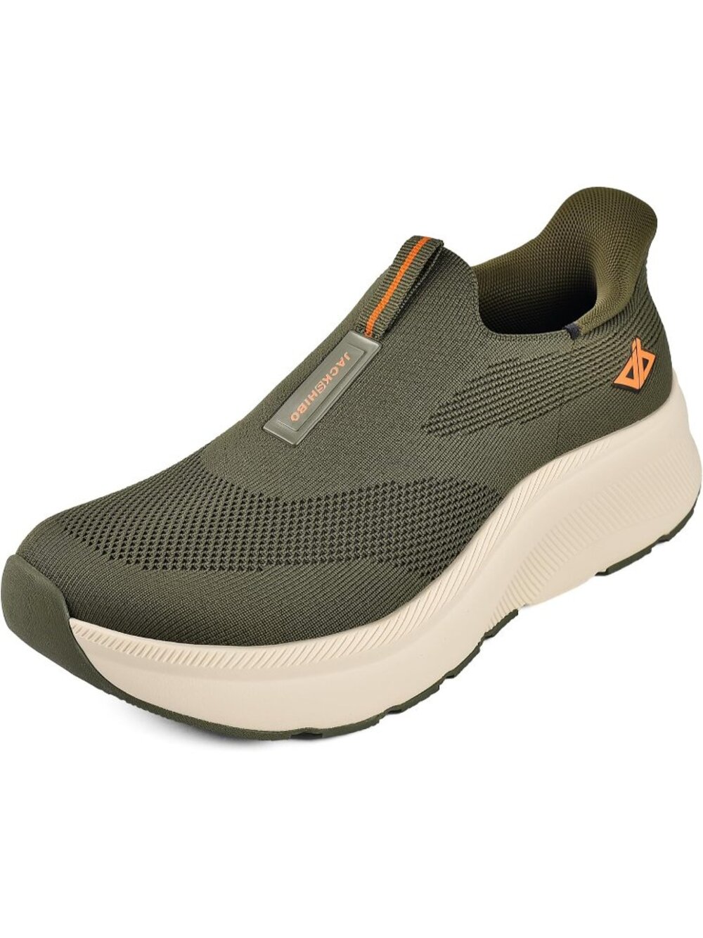 Men's Green Wide Toe Breathable Lacing Free Orthopedic Walking Sneaker